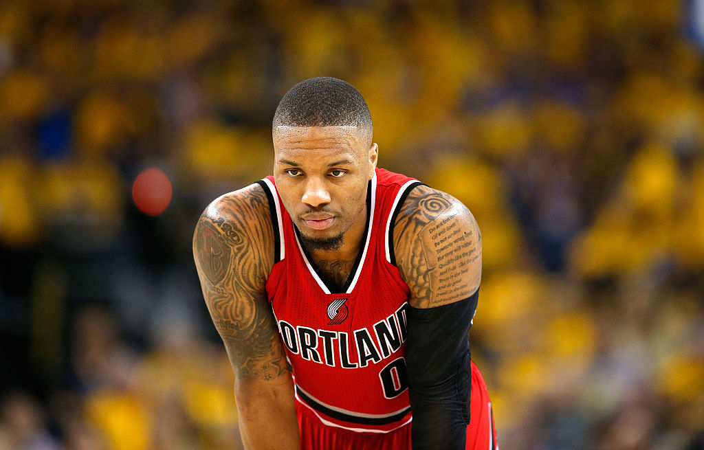 Damian Lillard takes a breather.