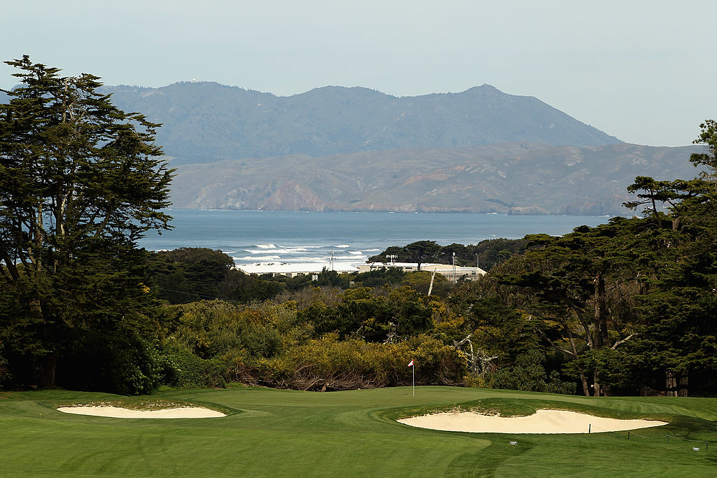 The first hole fairway and green at The Olympic Club