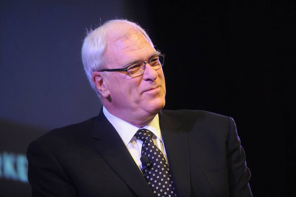 Phil Jackson chats with an audience.