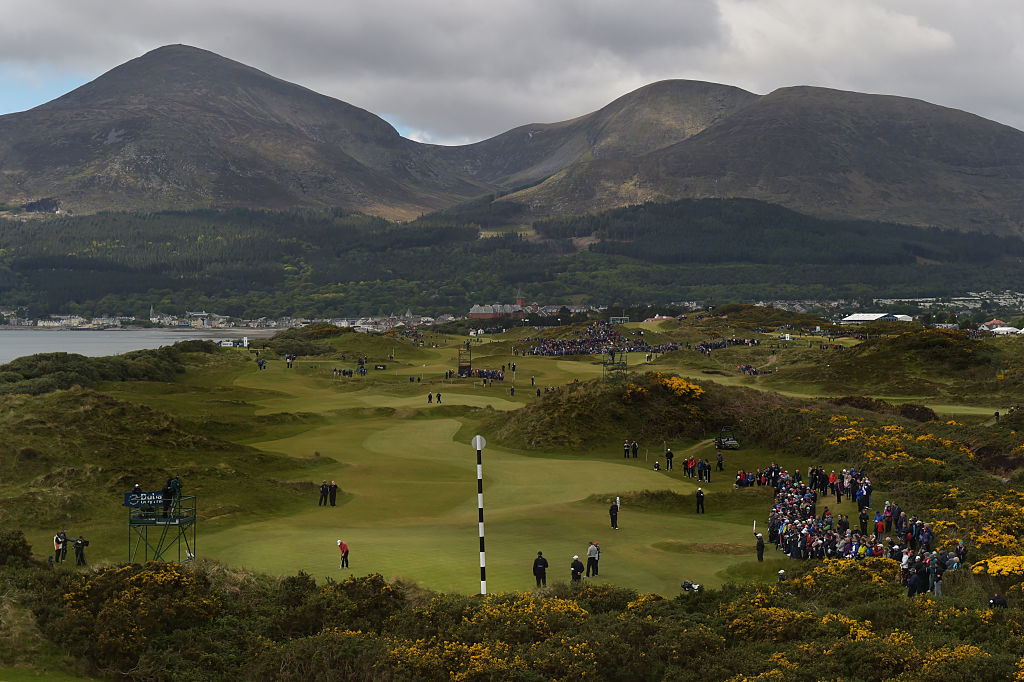 Rory McIlroy of Northern Ireland putts on the 3rd green during Day One of the Irish Open.