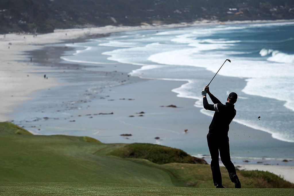 Henrik Stenson of Sweden hits a shot during a practice round prior to the start of the 110th U.S. Open.