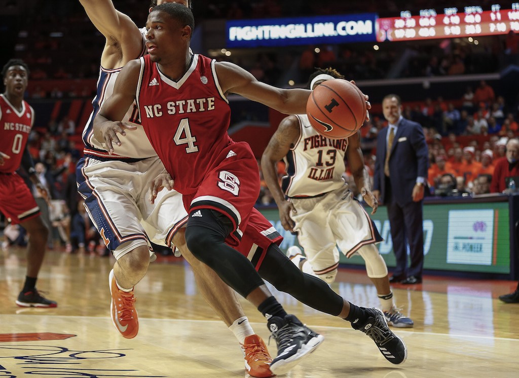 Dennis Smith drives to the bucket.