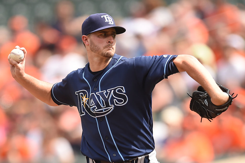 Jake Odorizzi pitches for the Tampa Bay Rays.
