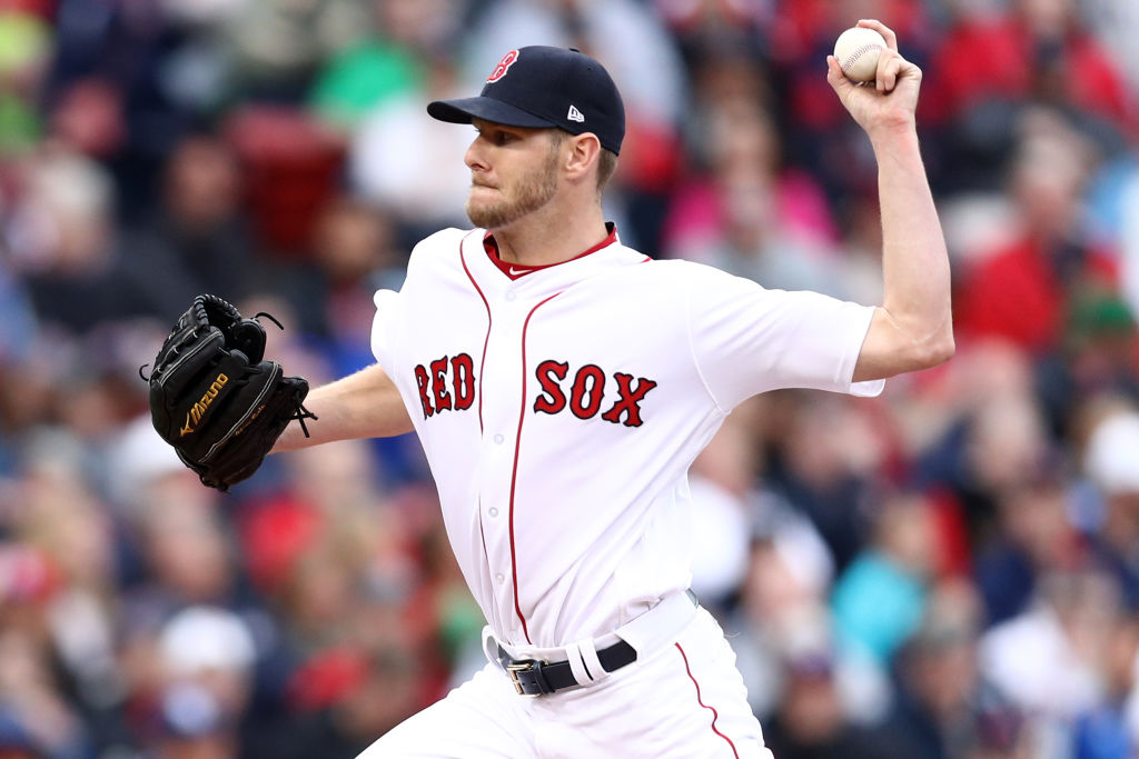 Chris Sale throws a pitch