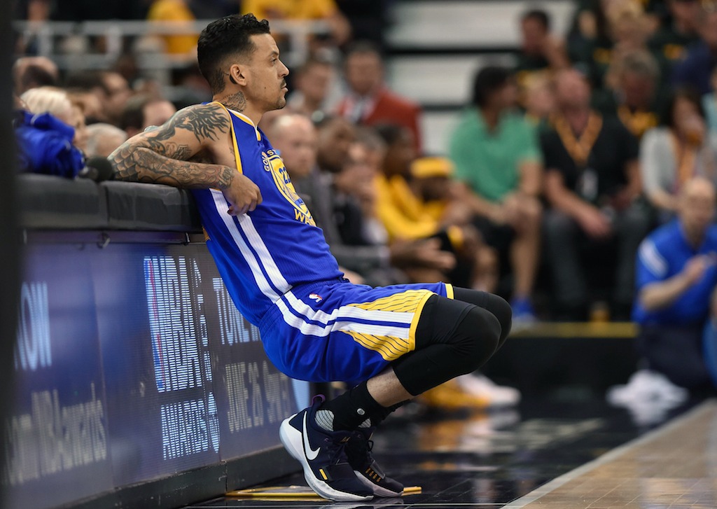 Matt Barnes prepares to check into the game.
