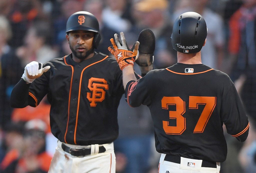 The San Francisco Giants high five.