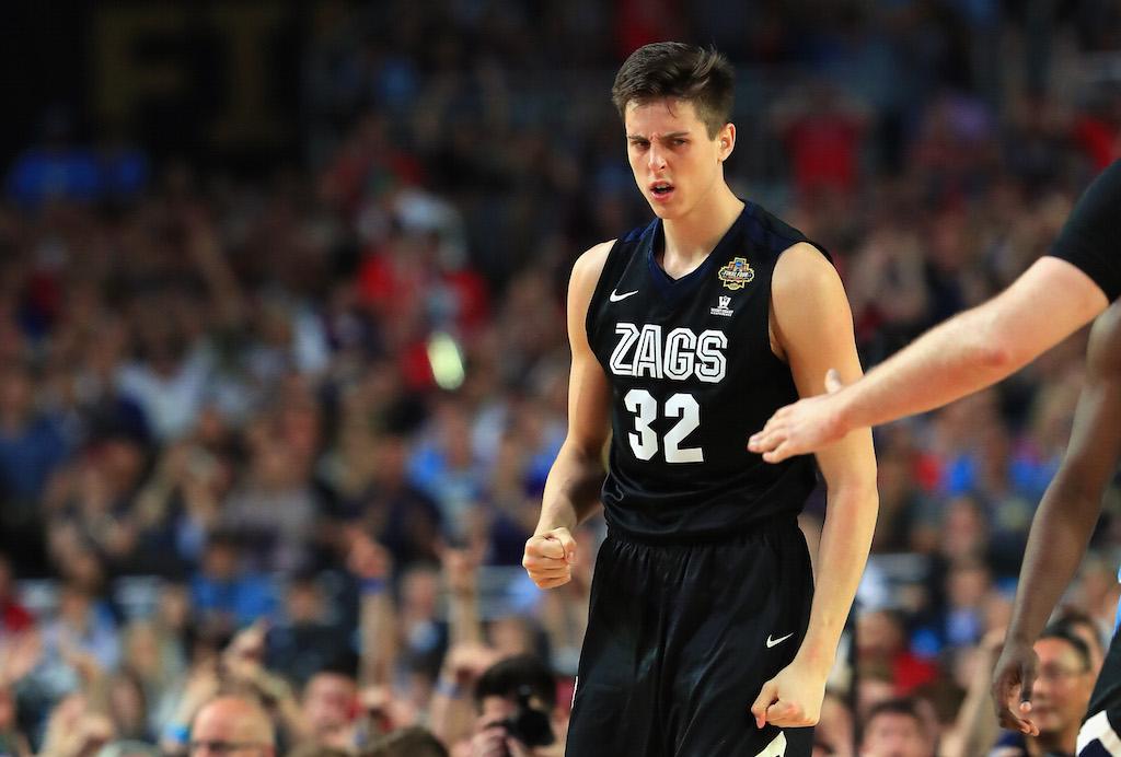 Zach Collins reacts during the title game.