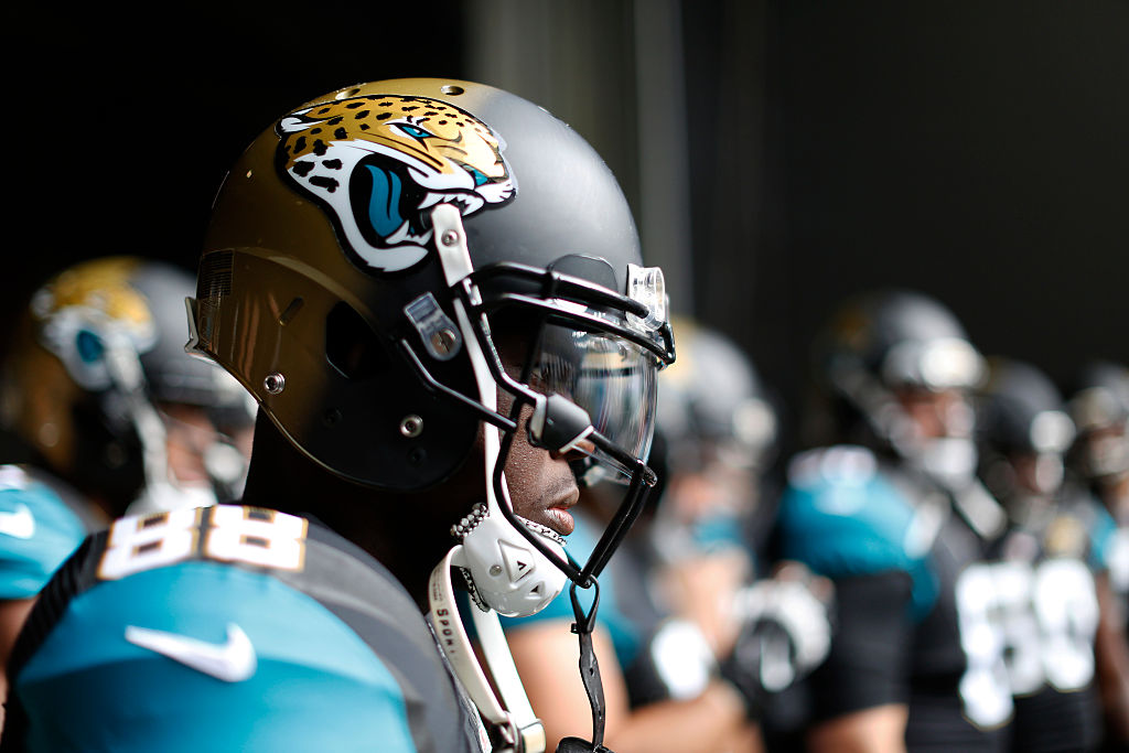Allen Hurns of Jacksonville Jaguars waits to run onto the field before a game.