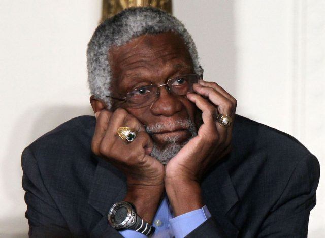 Bill Russell listens during the 2010 Medal of Freedom presentation ceremony.