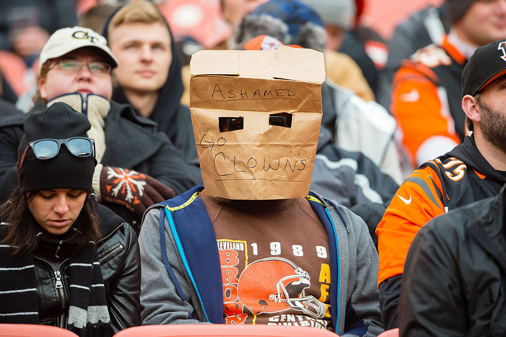 A Cleveland Browns fan expresses their disappointment with the team. 