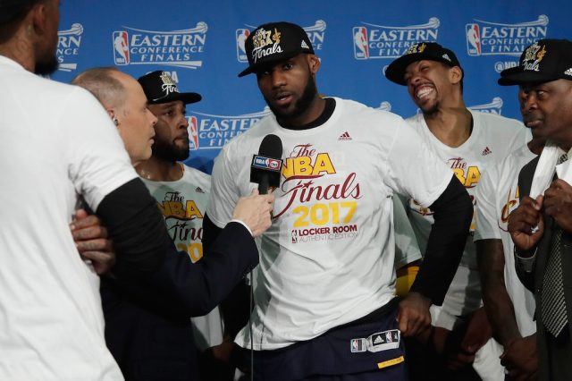 Cavaliers are the Eastern Conference champs. LeBron and the Cavs are interviewed after beating Boston in the ECF.
