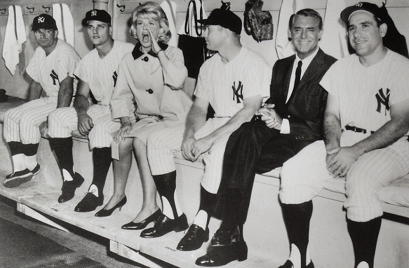 Film still from A Touch of Mink featuring Doris Day, Cary Grant, and the 1961 Yankees