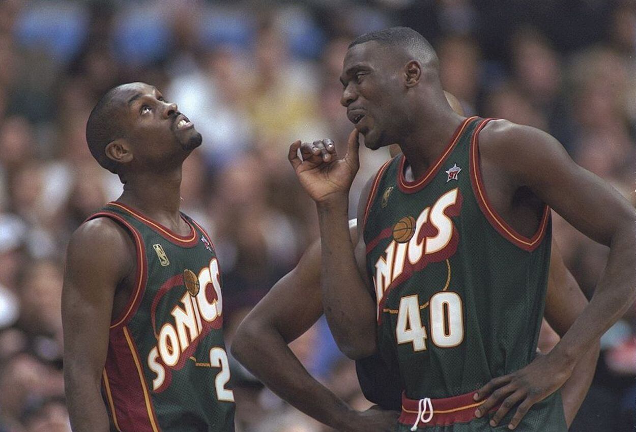 Gary Payton (L) and Shawn Kemp (R) during their time together in Seattle.