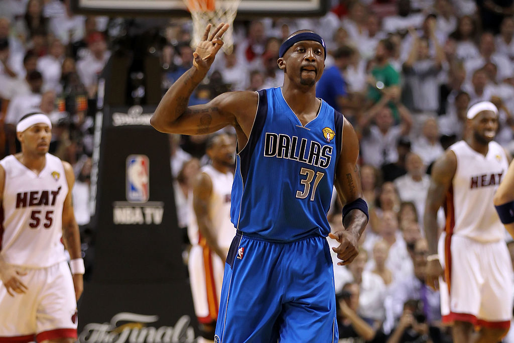Jason Terry celebrates a shot during the NBA Finals.