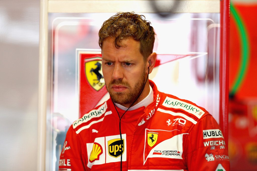 Sebastian Vettel prepares for practice.