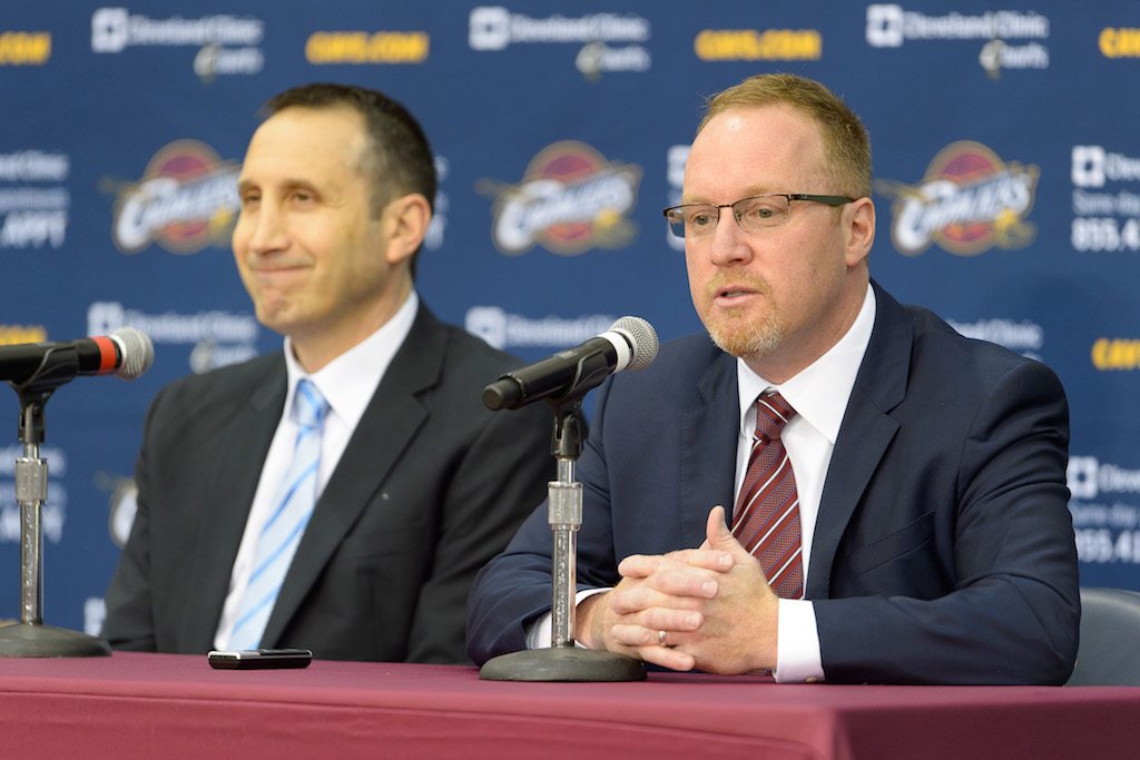 David Griffin and David Blatt chat with the media.