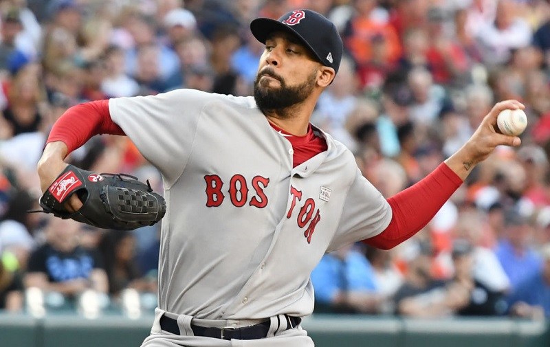 David Price of the Boston Red Sox pitches against the Baltimore Orioles.