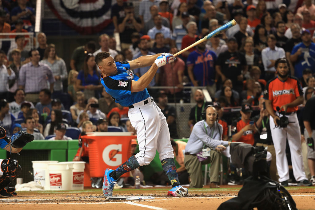 Aaron Judge slams a home run during the Home Run Derby.