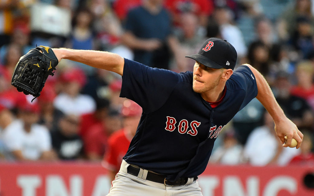 Chris Sale pitches for Boston.