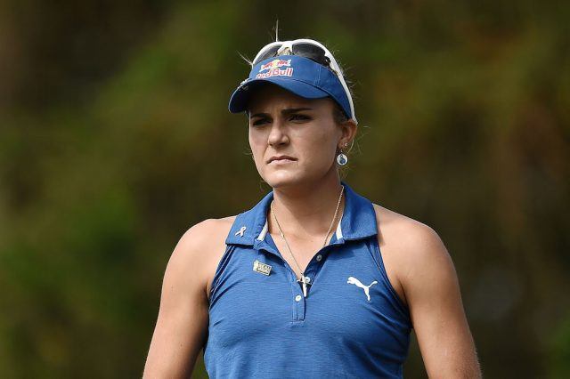 Lexi Thompson walks off the 15th tee.