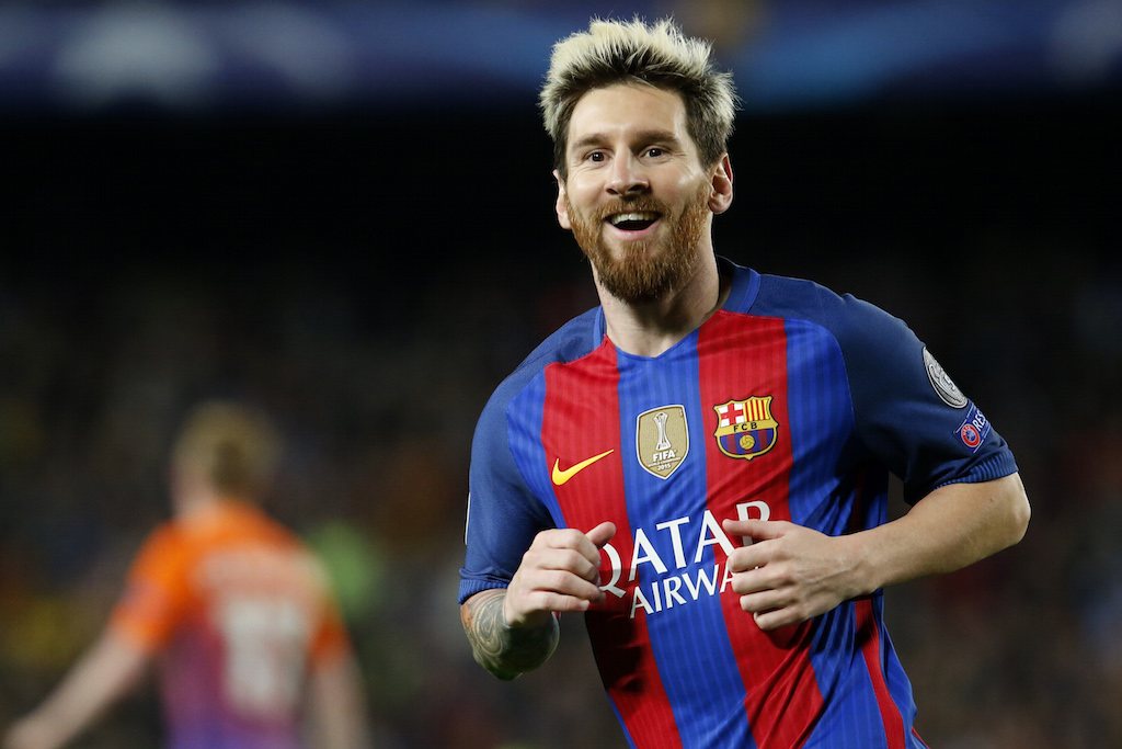 Lionel Messi Lionel Messi celebrates scoring a goal.