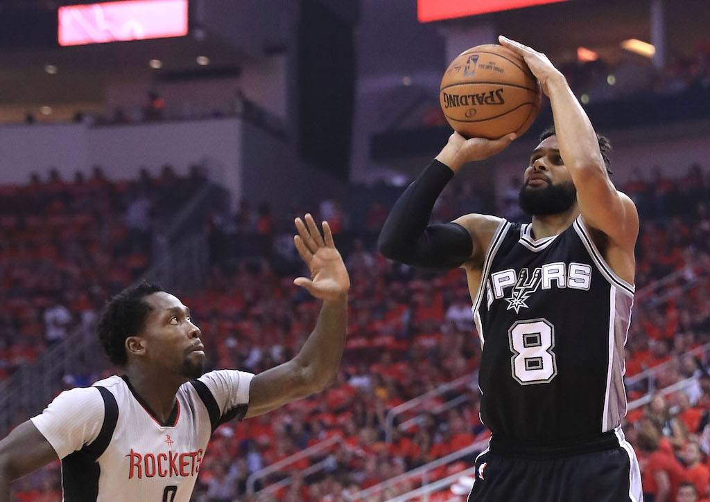 Patty Mills puts up a shot.