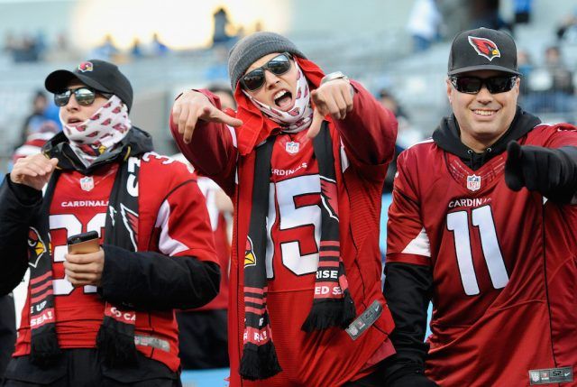 Arizona Cardinals fans at the game. Arizona Cardinals fans at the game.