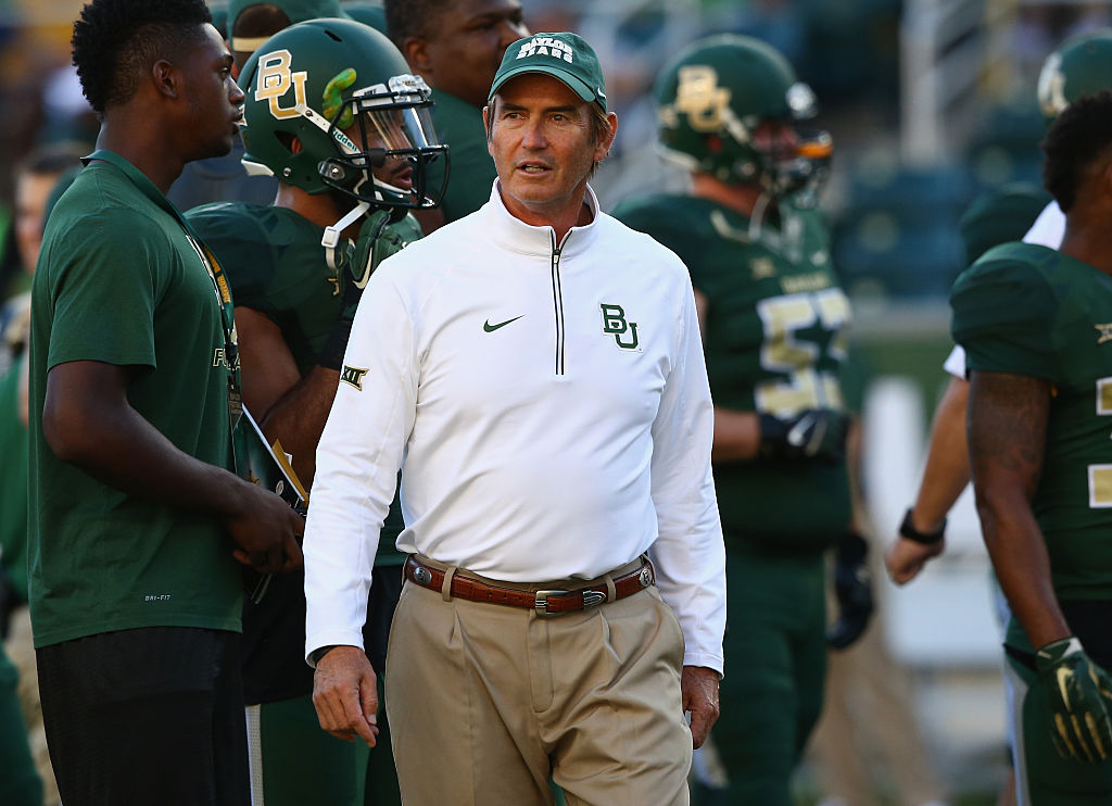 Art Briles at a Baylor-Lamar game Art Briles at a Baylor-Lamar game