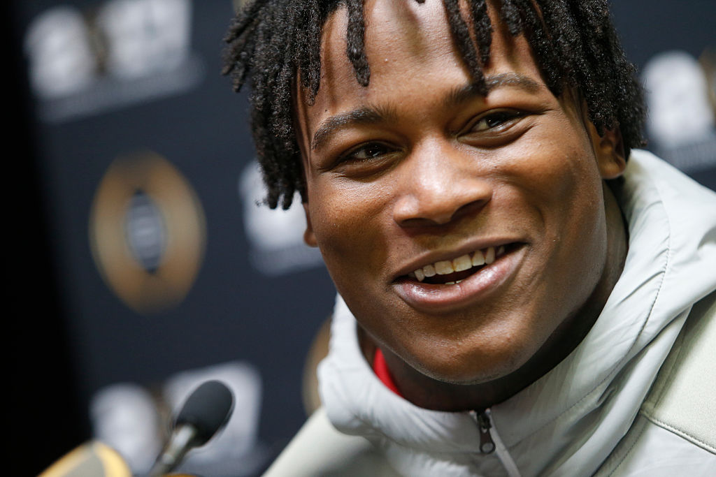 Reuben Foster Linebacker Reuben Foster #10 of the Alabama Crimson Tide speaks to members of the media