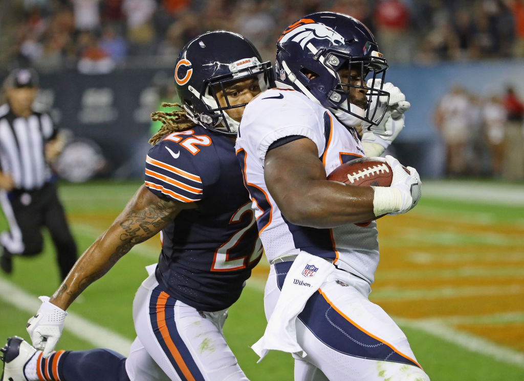 D'Angelo Henderson the game winning touchdown during a preseason game at Soldier Field