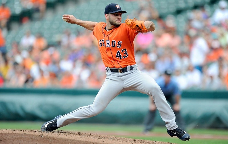 Lance McCullers pitches against the Baltimore Orioles.