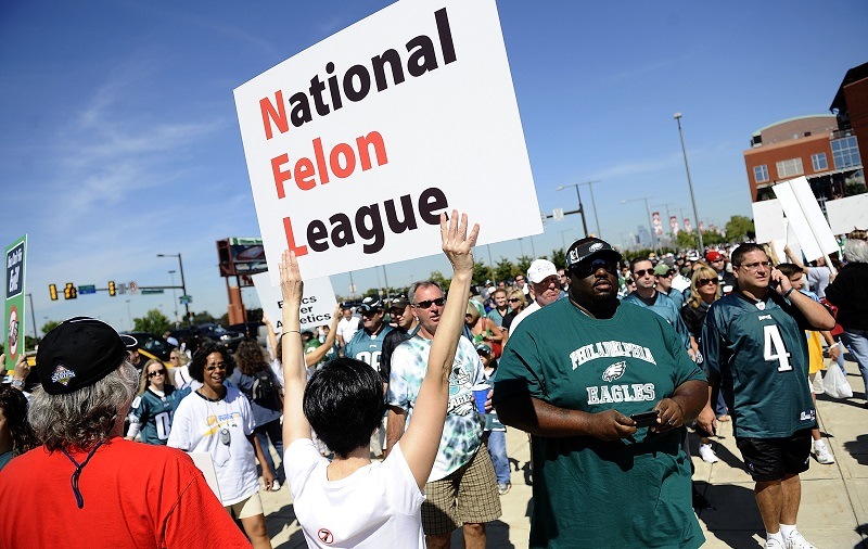 Protests were minor considering the offenses of Michael Vick off the field.