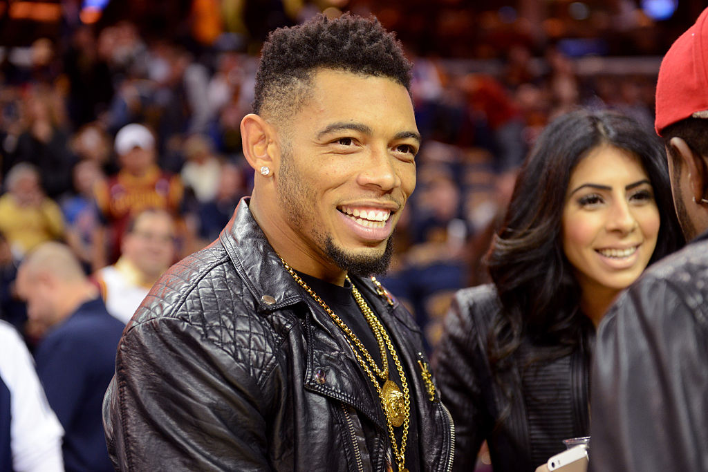 Joe Haden at a Cleveland Cavaliers game Joe Haden at a Cleveland Cavaliers game