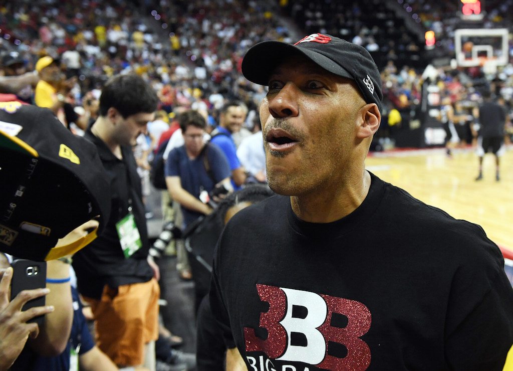 LaVar Ball has something to say at the NBA Summer League. LaVar Ball chats with fans at the NBA Summer League.