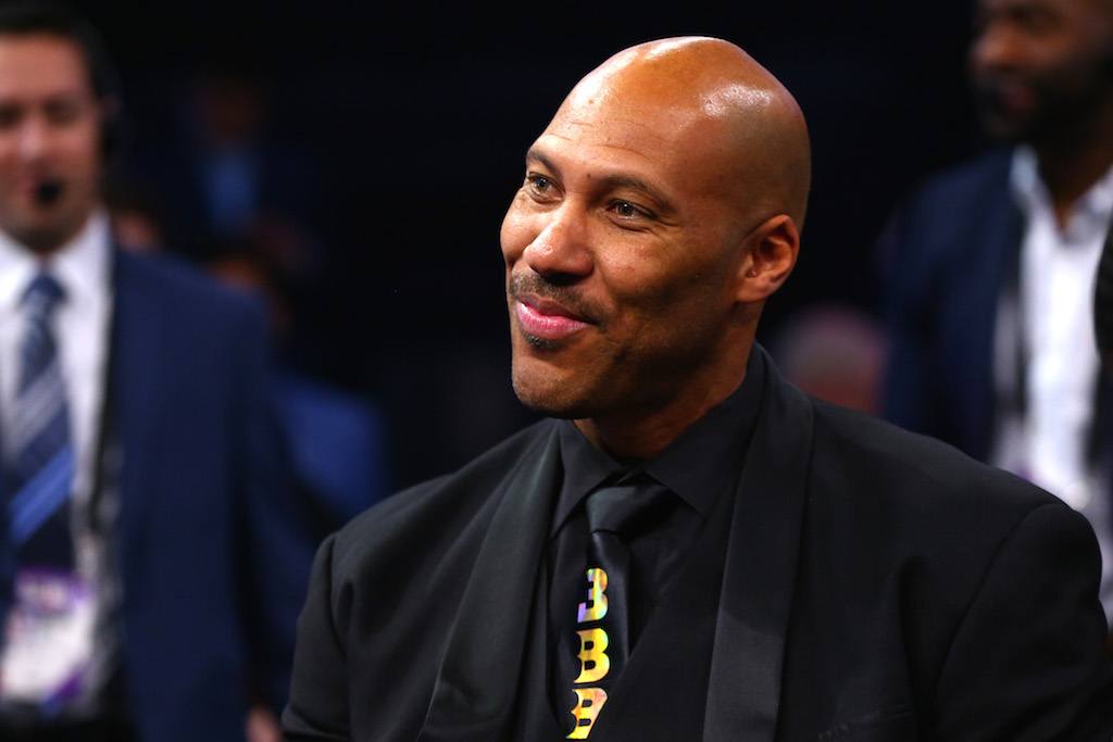 LaVar Ball attends the NBA Draft. LaVar Ball looks on at the 2017 NBA Draft.