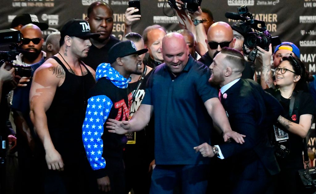 Mayweather and McGregor at Press Call