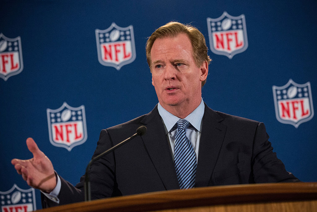 Goodell holds a press conference.