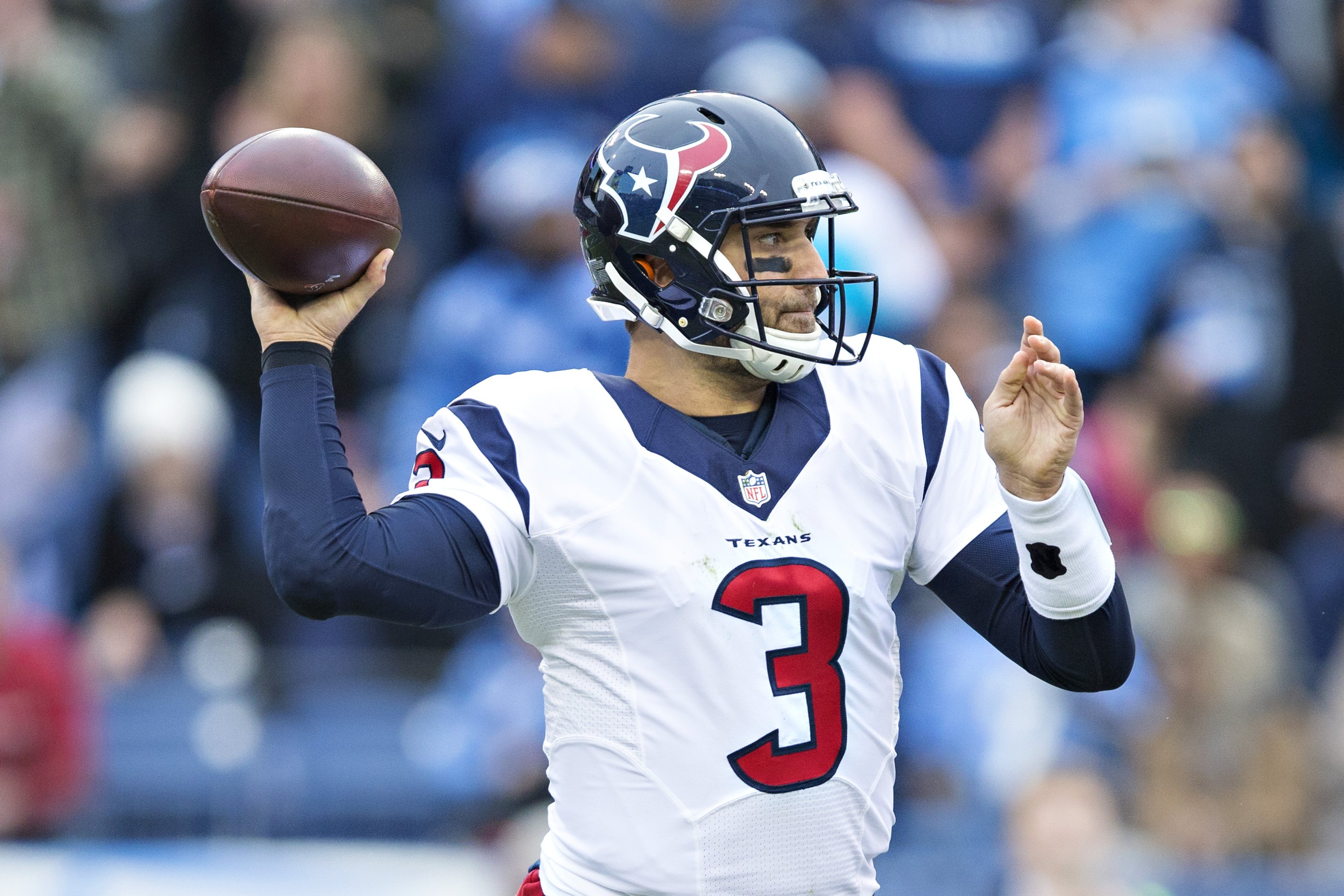 Tom Savage #3 of the Houston Texans throws a pass.