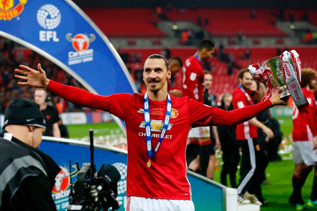 Zlatan Celebrates with Trophy