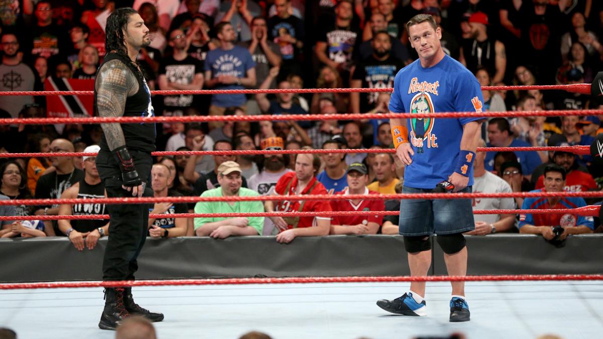 John Cena and Roman Reigns on Raw