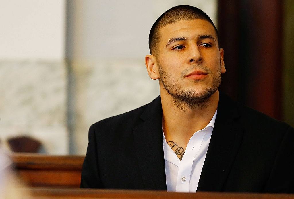 Aaron Hernandez in the courtroom on Aug. 22, 2013 Aaron Hernandez in the courtroom