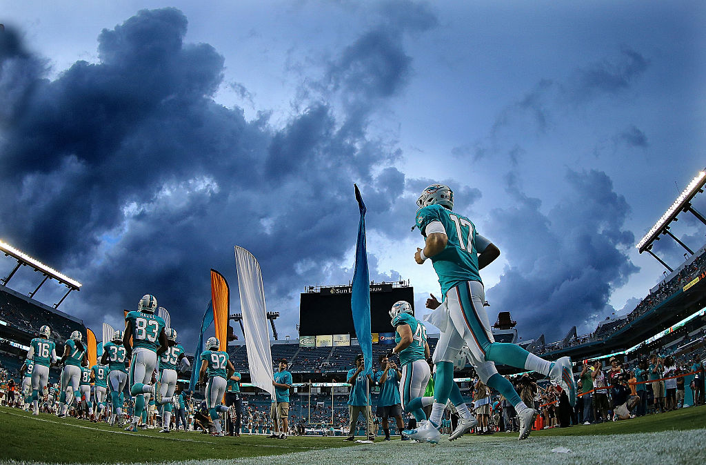 Ryan Tannehill of the Dolphins takes the field Ryan Tannehill takes the field