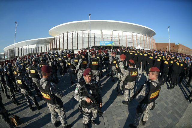 Troops fall in at the Olympic Village in Rio de Janeiro, Brazil Troops fall in at the Olympic Village in Rio de Janeiro, Brazil