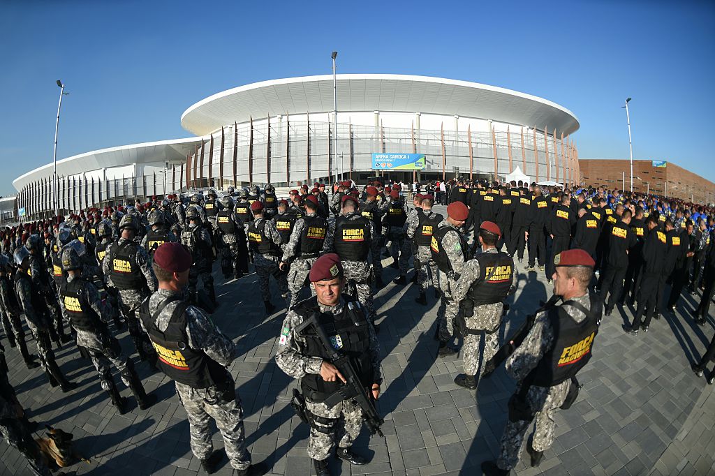 Troops fall in at the Olympic Village in Rio de Janeiro, Brazil Troops fall in at the Olympic Village in Rio de Janeiro, Brazil