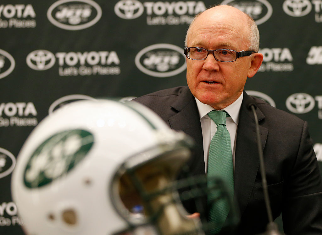 Woody Johnson and a Jets helmet