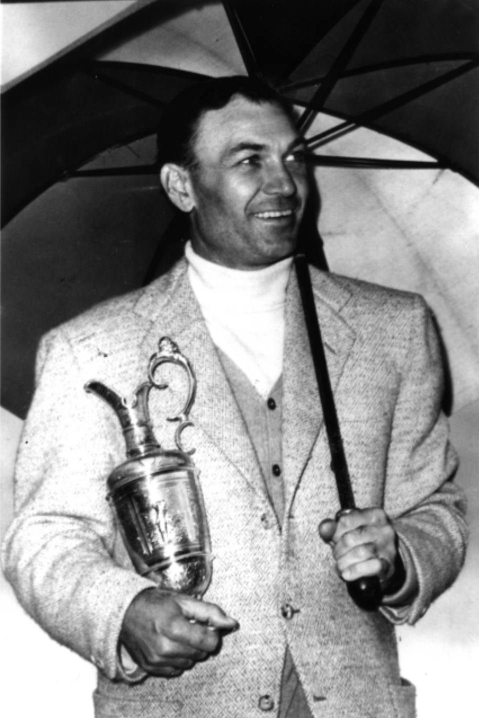 Ben Hogan of the USA with the Claret Jug after victory in the British Open