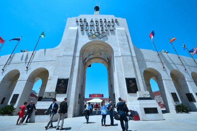 Journalists visit the Los Angeles Memorial Coliseum as the IOC Evaluation Commission continues with its visit in front of the Memorial Coliseum in Los Angeles, California Journalists visit the Los Angeles Memorial Coliseum as the IOC Evaluation Commission continues with its visit in front of the Memorial Coliseum in Los Angeles, California