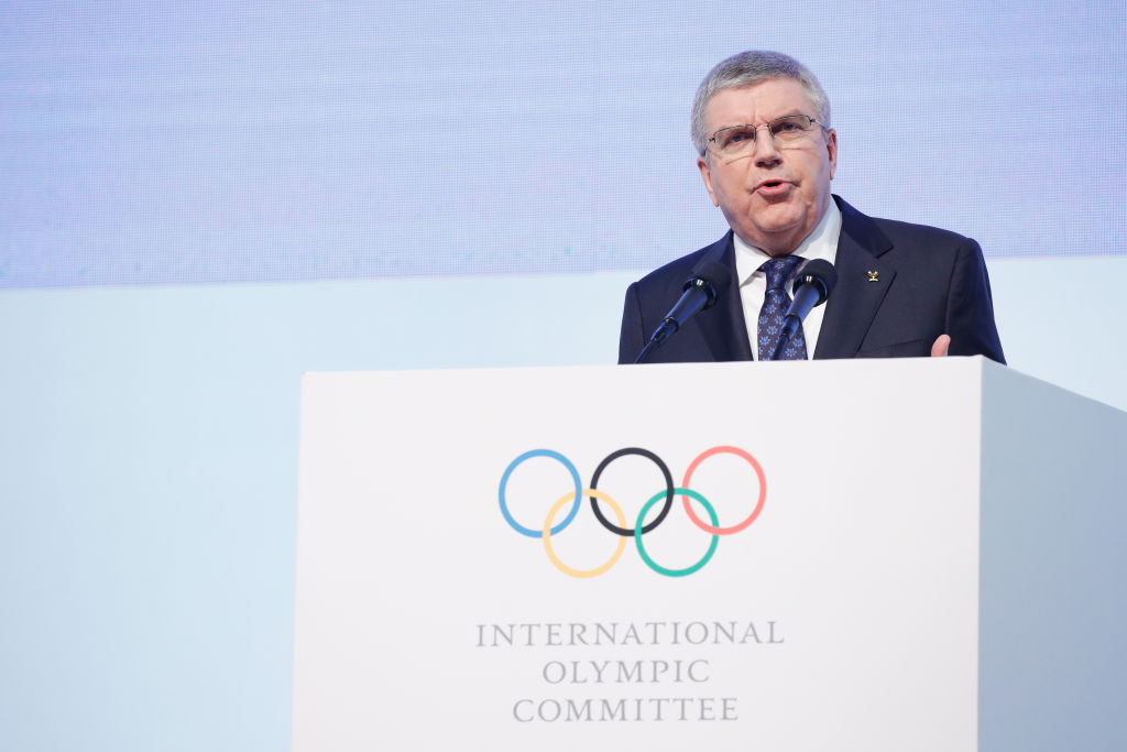 International Olympic Committee (IOC) President Thomas Bach speaks during the opening ceremony of the 132nd IOC session