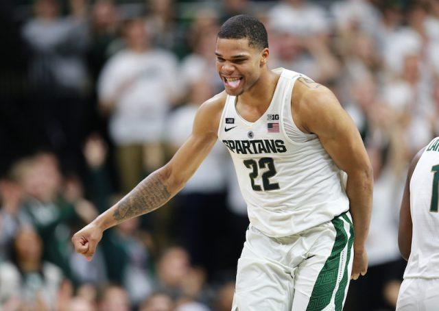 Miles Bridges on the basketball court. Miles Bridges on the basketball court.