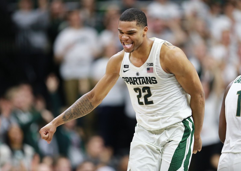 Miles Bridges on the basketball court. Miles Bridges on the basketball court.